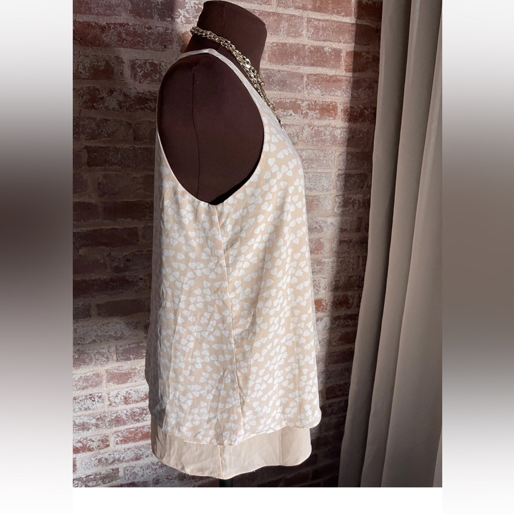 Premise Studio Women’s , Heart Print Sleeveless Flowy Tunic Top Blouse Size M - Picture 4 of 6